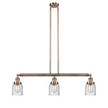  213-AC-G54-LED - Bell - 3 Light - 38 inch - Antique Copper - Stem Hung - Island Light