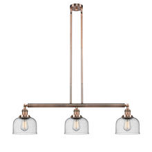  213-AC-G74 - Bell - 3 Light - 41 inch - Antique Copper - Stem Hung - Island Light