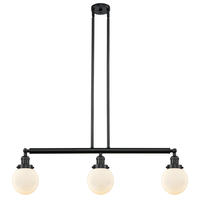 Innovations Lighting 213-BK-G201-6 - Beacon - 3 Light - 39 inch - Matte Black - Stem Hung - Island Light