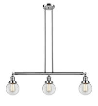 Innovations Lighting 213-PN-G202-6 - Beacon - 3 Light - 39 inch - Polished Nickel - Stem Hung - Island Light