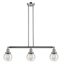 Innovations Lighting 213-PN-G204-6 - Beacon - 3 Light - 39 inch - Polished Nickel - Stem Hung - Island Light