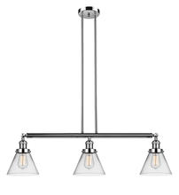 Innovations Lighting 213-PN-G42 - Cone - 3 Light - 40 inch - Polished Nickel - Stem Hung - Island Light