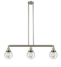 Innovations Lighting 213-SN-G204-6 - Beacon - 3 Light - 39 inch - Brushed Satin Nickel - Stem Hung - Island Light