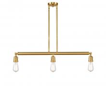  213-SG - Bare Bulb - 3 Light - 38 inch - Satin Gold - Stem Hung - Island Light