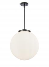  221-3S-BK-G201-16-LED - Beacon - 3 Light - 16 inch - Matte Black - Cord hung - Pendant