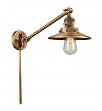  237-BB-M4-BB - Railroad - 1 Light - 8 inch - Brushed Brass - Swing Arm