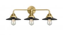  288-3W-SG-M6-BK - Railroad - 3 Light - 26 inch - Satin Gold - Bath Vanity Light