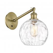  317-1W-AB-G1215-8 - Athens Water Glass - 1 Light - 8 inch - Antique Brass - Sconce