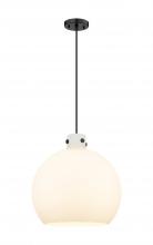  410-1PL-BK-G410-18WH - Newton Sphere - 1 Light - 18 inch - Matte Black - Cord hung - Pendant