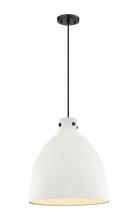  410-1PL-BK-M412-18W - Newton Bell - 1 Light - 18 inch - Matte Black - Cord hung - Pendant