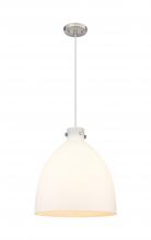  410-1PL-SN-G412-18WH - Newton Bell - 1 Light - 18 inch - Satin Nickel - Cord hung - Pendant