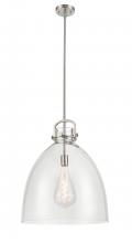  410-1SL-SN-G412-18CL - Newton Bell - 1 Light - 18 inch - Satin Nickel - Pendant