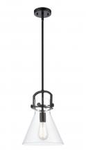  410-1SM-BK-G411-10CL - Newton Cone - 1 Light - 10 inch - Matte Black - Mini Pendant