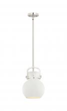  410-1SS-PN-M410-8W - Newton Sphere - 1 Light - 8 inch - Polished Nickel - Mini Pendant