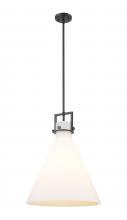  411-1SL-BK-G411-18WH - Newton Cone - 1 Light - 18 inch - Matte Black - Cord hung - Pendant