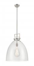  411-1SL-SN-G412-18CL - Newton Bell - 1 Light - 18 inch - Satin Nickel - Pendant