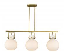  411-3I-BB-G410-10WH - Newton Sphere - 3 Light - 42 inch - Brushed Brass - Island Light