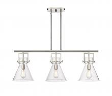  411-3I-PN-G411-10CL - Newton Cone - 3 Light - 42 inch - Polished Nickel - Island Light