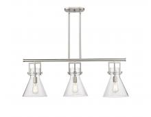  411-3I-SN-G411-10SDY - Newton Cone - 3 Light - 42 inch - Satin Nickel - Island Light