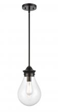  414-1S-BK-8CL - Genesis - 1 Light - 8 inch - Matte Black - Cord hung - Mini Pendant