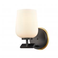  420-1W-BSG-W - Remy - 1 Light - 5 inch - Black Satin Gold - Bath Vanity Light