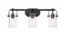  423-3W-BK-4CL-LED - Pilaster - 3 Light - 24 inch - Matte Black - Bath Vanity Light