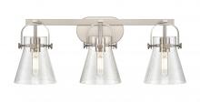 Innovations Lighting 423-3W-SN-G411-6SDY - Pilaster II Cone - 3 Light - 27 inch - Satin Nickel - Bath Vanity Light