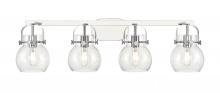  423-4W-PC-G410-6CL - Pilaster II Sphere - 4 Light - 37 inch - Polished Chrome - Bath Vanity Light