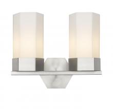  427-2W-SN-G427-9WH - Claverack - 2 Light - 13 inch - Satin Nickel - Bath Vanity Light