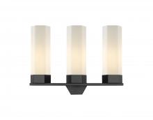  427-3W-BK-G427-14WH - Claverack - 3 Light - 22 inch - Matte Black - Bath Vanity Light