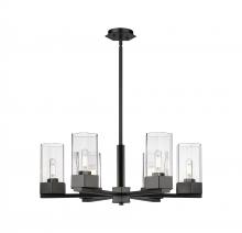  427-6CR-BK-G427-9CL - Claverack - 6 Light - 28 inch - Matte Black - Chandelier