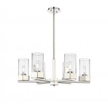  427-6CR-PN-G427-9CL - Claverack - 6 Light - 28 inch - Polished Nickel - Chandelier