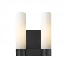  429-2W-BK-G429-11WH - Empire - 2 Light - 11 inch - Matte Black - Bath Vanity Light