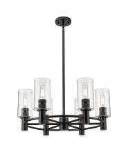  434-6CR-BK-G434-7SDY - Crown Point - 6 Light - 24 inch - Matte Black - Chandelier