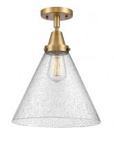  447-1C-BB-G44-L - Cone - 1 Light - 12 inch - Brushed Brass - Flush Mount