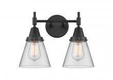  447-2W-BK-G62 - Cone - 2 Light - 15 inch - Matte Black - Bath Vanity Light