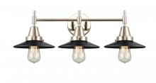  447-3W-PN-M6-BK - Railroad - 3 Light - 26 inch - Polished Nickel - Bath Vanity Light