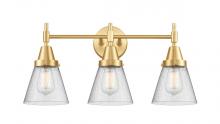  447-3W-SG-G64 - Cone - 3 Light - 24 inch - Satin Gold - Bath Vanity Light