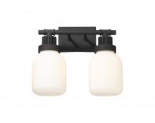  472-2W-TBK-G472-6WH - Somers - 2 Light - 15 inch - Textured Black - Bath Vanity Light