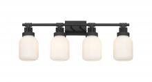  472-4W-TBK-G472-6WH - Somers - 4 Light - 33 inch - Textured Black - Bath Vanity Light