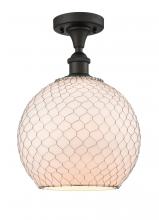 Innovations Lighting 516-1C-OB-G121-10CSN - Farmhouse Chicken Wire - 1 Light - 10 inch - Oil Rubbed Bronze - Semi-Flush Mount