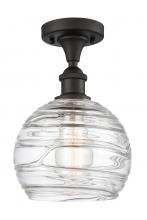  516-1C-OB-G1213-8 - Athens Deco Swirl - 1 Light - 8 inch - Oil Rubbed Bronze - Semi-Flush Mount