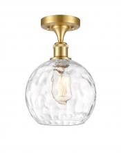  516-1C-SG-G1215-8 - Athens Water Glass - 1 Light - 8 inch - Satin Gold - Semi-Flush Mount