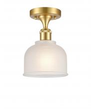  516-1C-SG-G411 - Dayton - 1 Light - 6 inch - Satin Gold - Semi-Flush Mount