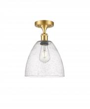  516-1C-SG-GBD-94 - Bristol - 1 Light - 9 inch - Satin Gold - Semi-Flush Mount