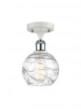  516-1C-WPC-G1213-6 - Athens Deco Swirl - 1 Light - 6 inch - White Polished Chrome - Semi-Flush Mount