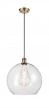  516-1P-AB-G122-14 - Athens - 1 Light - 14 inch - Antique Brass - Cord hung - Pendant