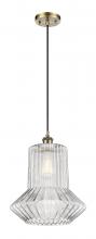  516-1P-AB-G212 - Springwater - 1 Light - 12 inch - Antique Brass - Cord hung - Mini Pendant