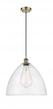  516-1P-AB-GBD-164 - Bristol - 1 Light - 16 inch - Antique Brass - Cord hung - Pendant