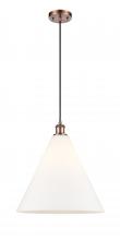  516-1P-AC-GBC-161 - Berkshire - 1 Light - 16 inch - Antique Copper - Cord hung - Pendant